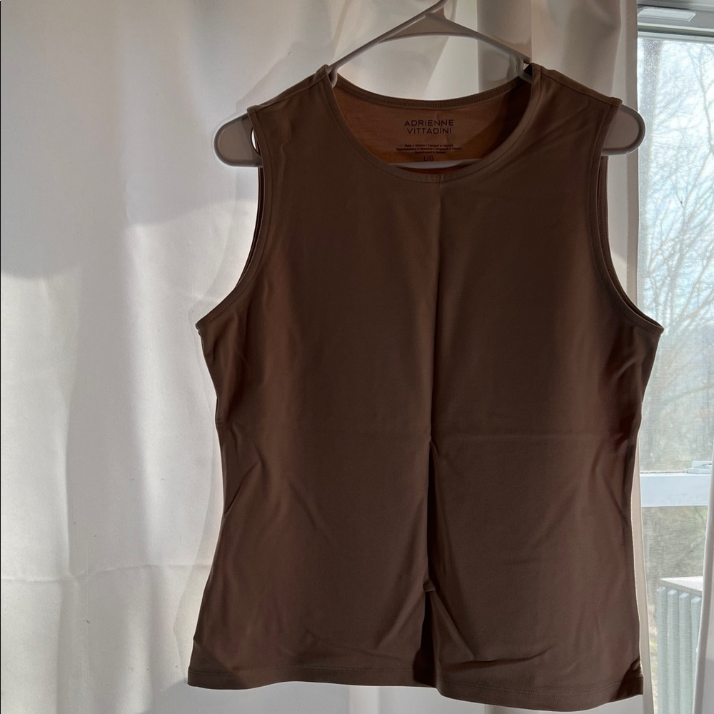 Adrienne Vittadini Sleeveless Crewneck Tank in  nude